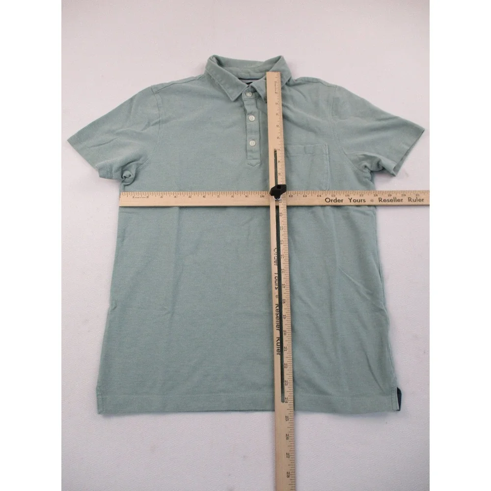 Banana Republic Polo Shirt Mens S Green Pique Cotton Short Sleeve Chest Pocket